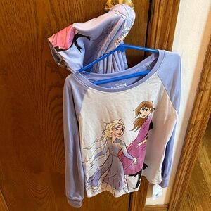 Disney Frozen Kids Long Sleeve Shirt - Purple and White
